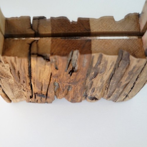 Spiegel aus Rohholz rechteckig 25 x 90 cm