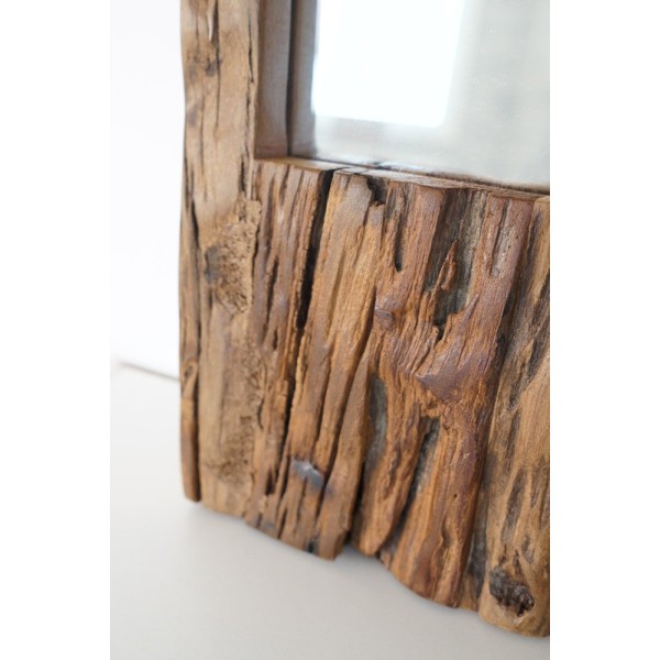 Spiegel aus Rohholz rechteckig 25 x 120 cm