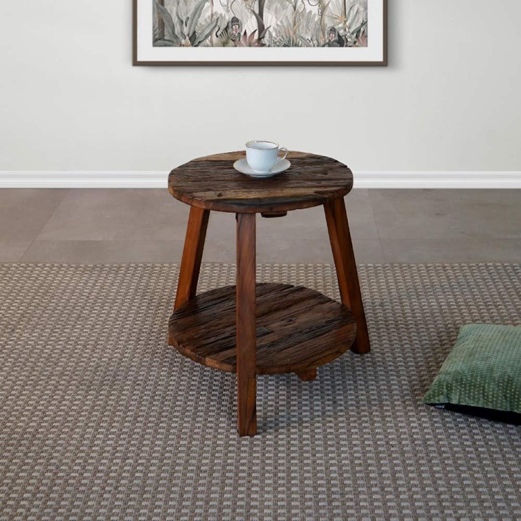 Beistelltisch aus altem, recyceltem Holz - Reborn