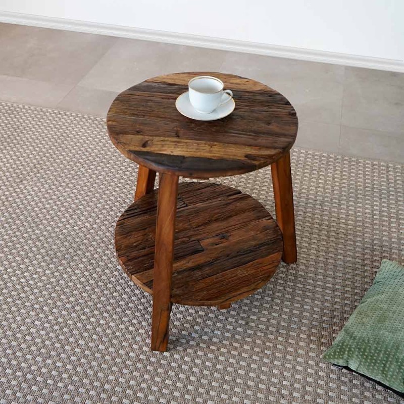 Beistelltisch aus altem, recyceltem Holz - Reborn