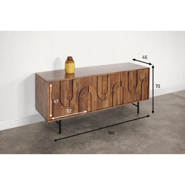 Anrichte aus massivem Mangoholz 160 cm - Flow