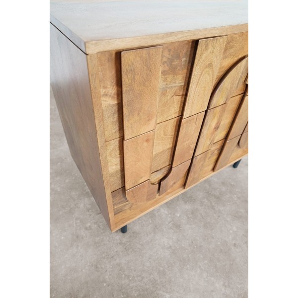 Anrichte mit 3 Schubladen aus massivem Mangoholz 85 cm - Flow