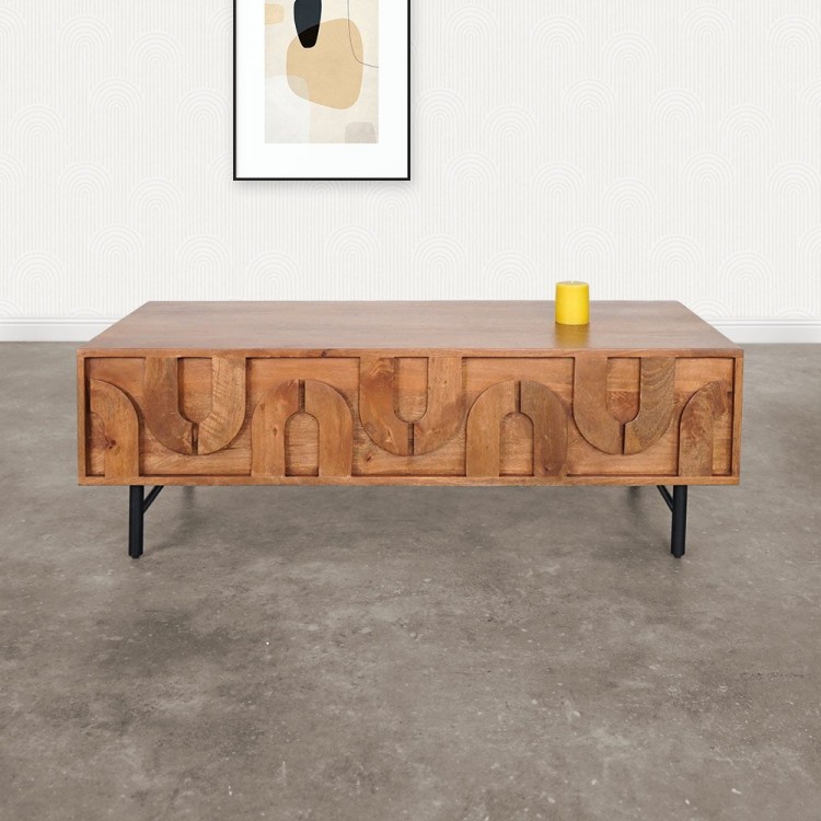Couchtisch aus massivem Mangoholz - Flow