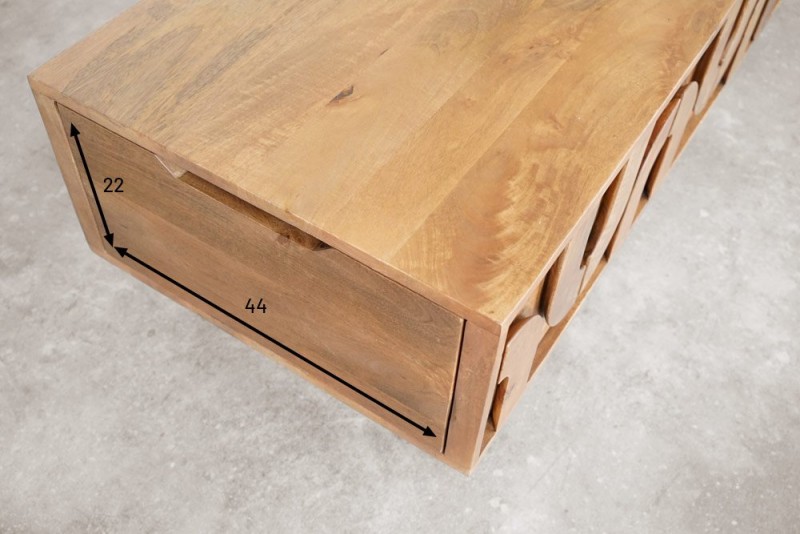 Couchtisch aus massivem Mangoholz - Flow
