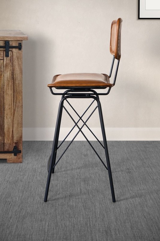 Barstuhl aus braunem Leder DESIGN
