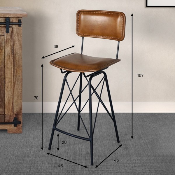 Design Barstuhl aus Leder