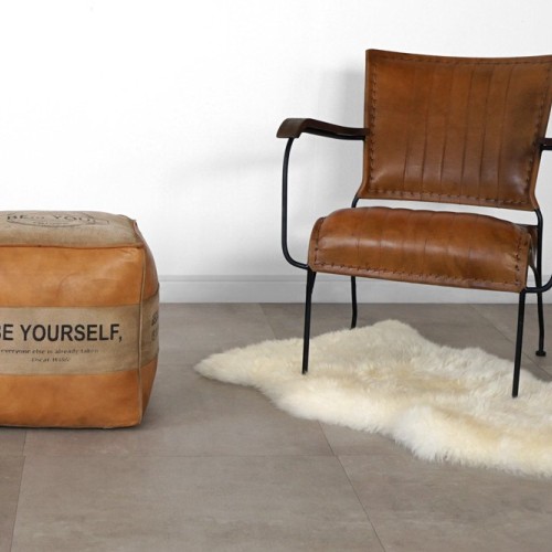 Industrieller Sitzsack aus Leder "Be Yourself