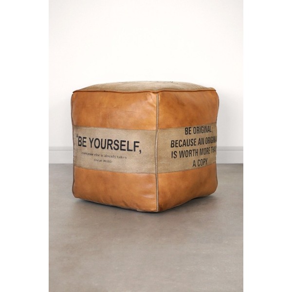 Industrieller Sitzsack aus Leder "Be Yourself
