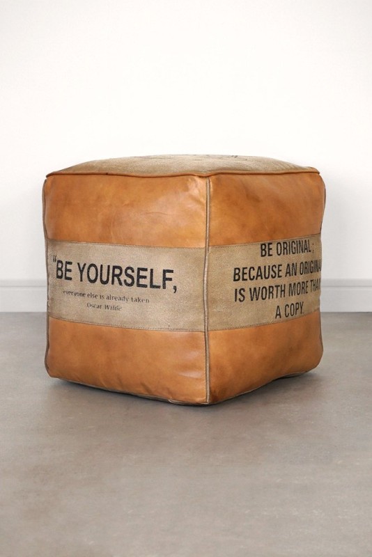 Industrieller Sitzsack aus Leder "Be Yourself