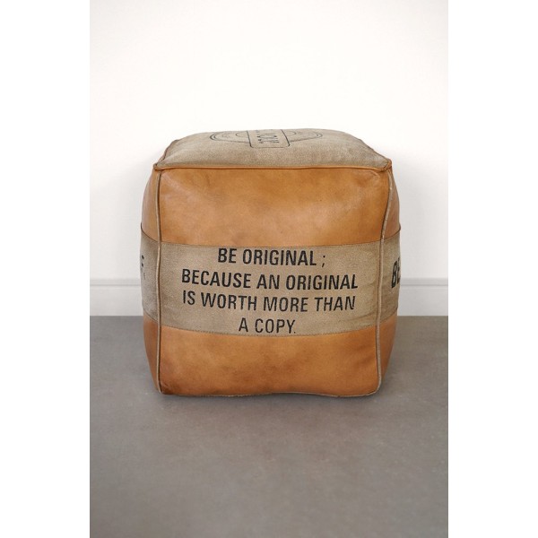 Industrieller Sitzsack aus Leder "Be Yourself