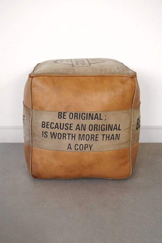 Industrieller Sitzsack aus Leder "Be Yourself