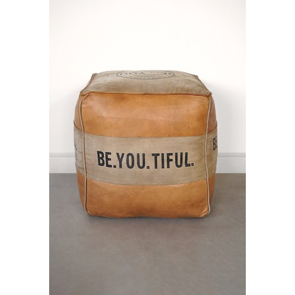 Industrieller Sitzsack aus Leder "Be Yourself