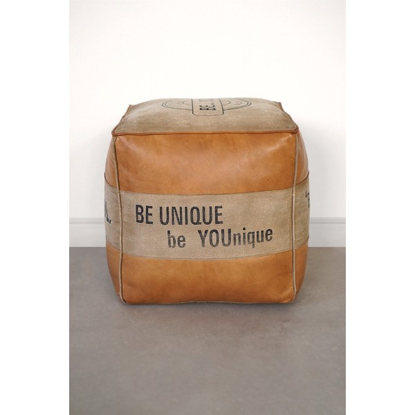 Industrieller Sitzsack aus Leder "Be Yourself