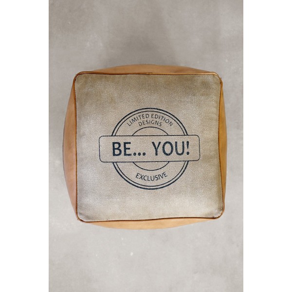 Industrieller Sitzsack aus Leder "Be Yourself