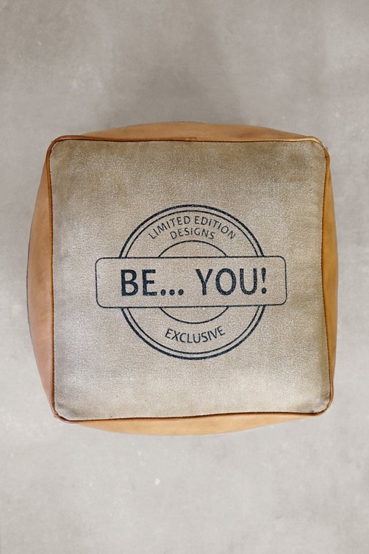Industrieller Sitzsack aus Leder "Be Yourself