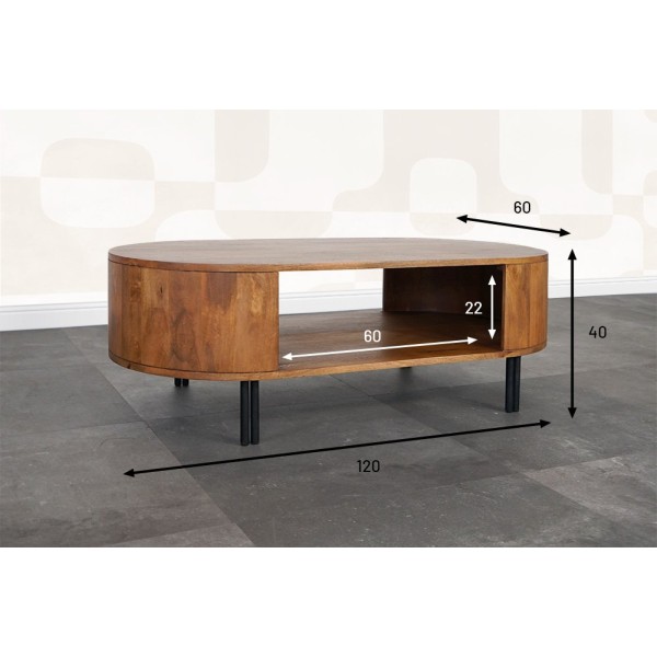 Couchtisch aus Massivholz - Delia