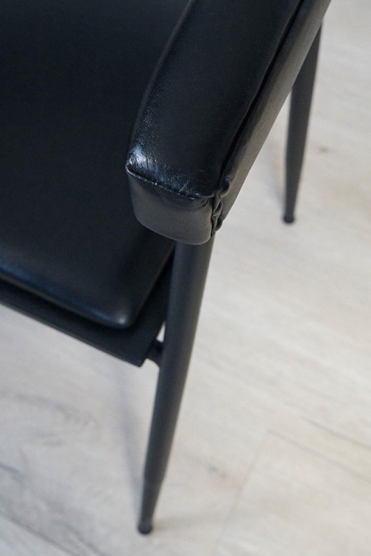 Vintage-Stuhl aus schwarzem Leder - Kensington