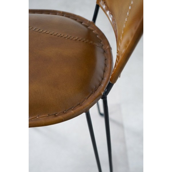 Vintage-Barstuhl aus Metall und Leder SMART