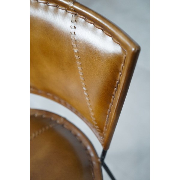 Vintage-Barstuhl aus Metall und Leder SMART