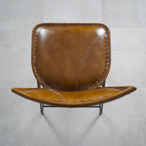 Vintage-Barstuhl aus Metall und Leder SMART