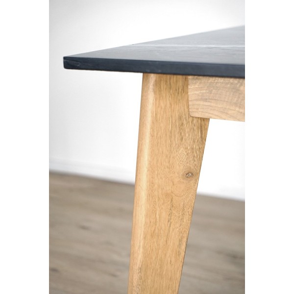 Tisch aus Massivholz mit Marmorplatte - Jade