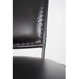 Vintage-Küchenhochstuhl aus Metall und Leder SMART schwarz