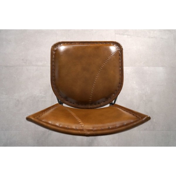 Vintage-Küchenstuhl aus Metall und Leder SMART