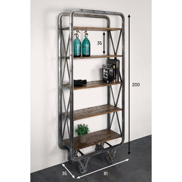 Industrielles Regal mit Rollen