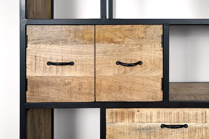 Bücherregal Industrielles Regal Massivholz 185 cm x 100 cm - Walter