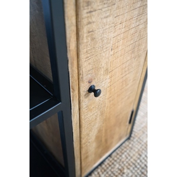 Etagère en métal et bois massif avec 4 niches
