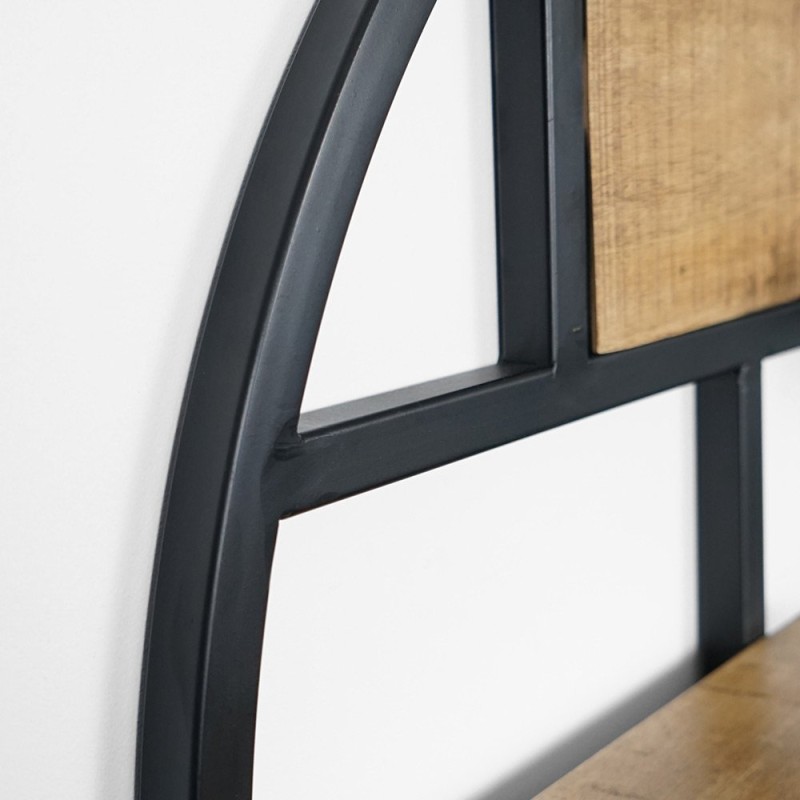 Industrielles rundes Regal aus Metall und Holz