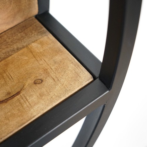 Etagère ronde en métal et bois massif