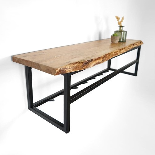 Etagère avec planche en acacia irrégulière