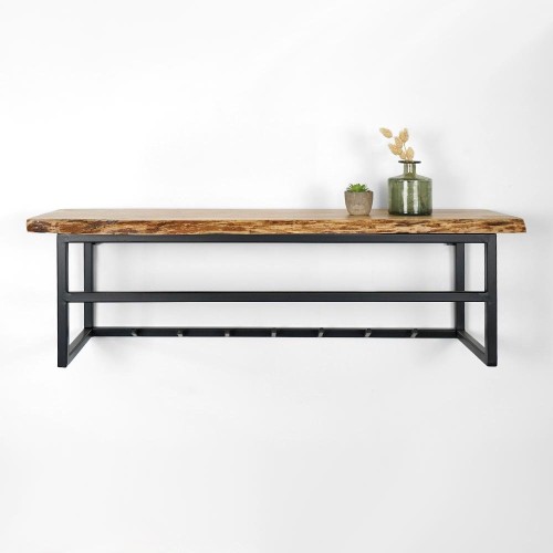 Etagère avec planche en acacia irrégulière