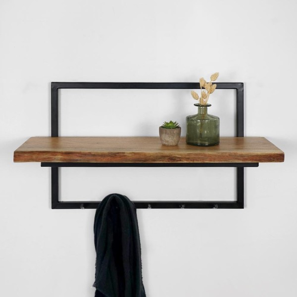 Etagère avec planche en acacia irrégulière