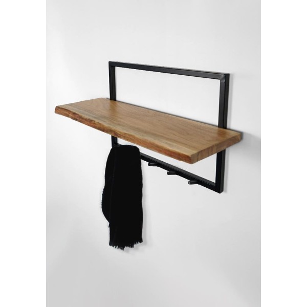 Etagère avec planche en acacia irrégulière