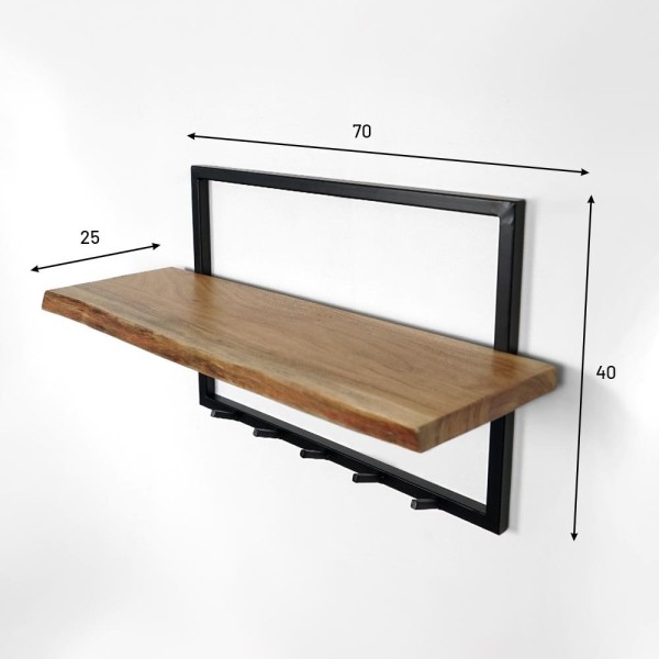Etagère avec planche en acacia irrégulière