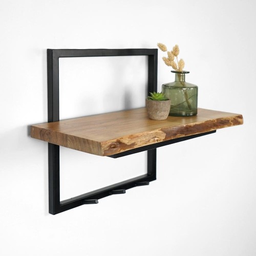 Etagère avec planche en acacia irrégulière