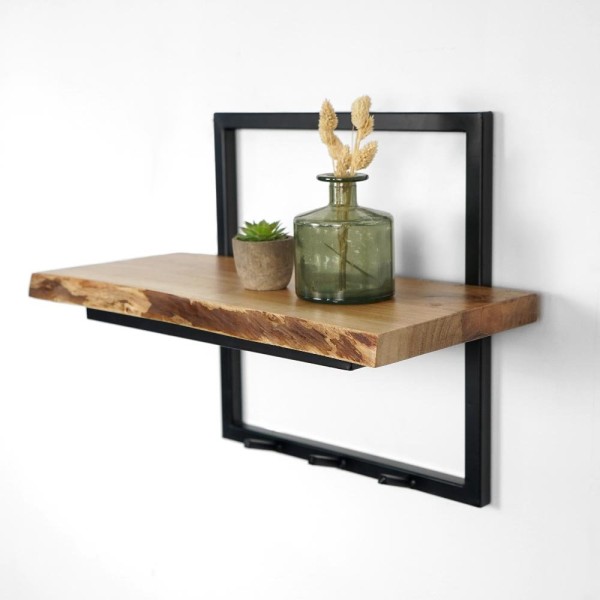 Etagère avec planche en acacia irrégulière