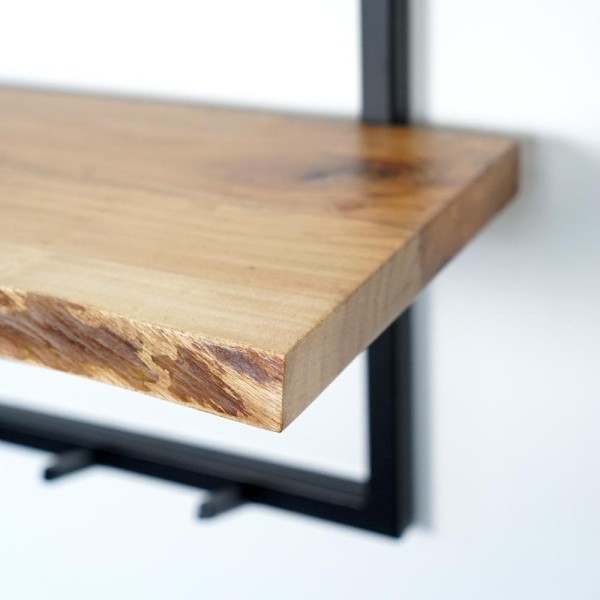 Etagère avec planche en acacia irrégulière