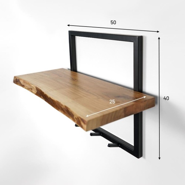 Etagère avec planche en acacia irrégulière