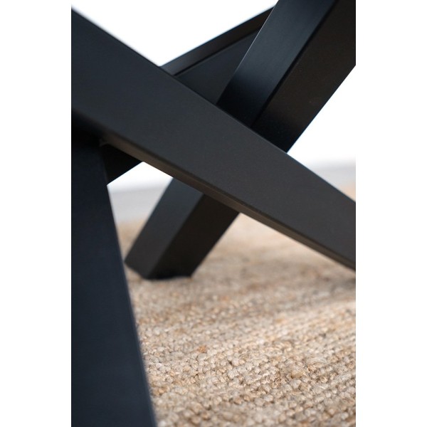 Table basse Mikado avec plateau en bois massif à bord naturel