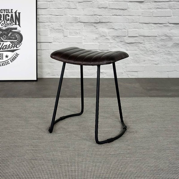 Beistellhocker Scrambler aus Leder