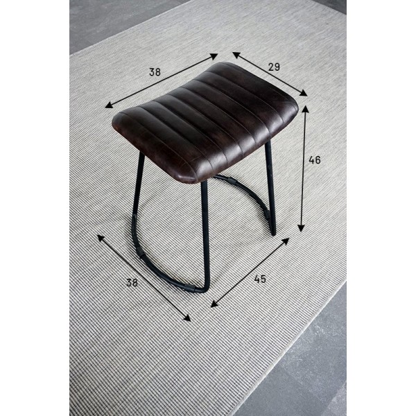 Beistellhocker Scrambler aus Leder