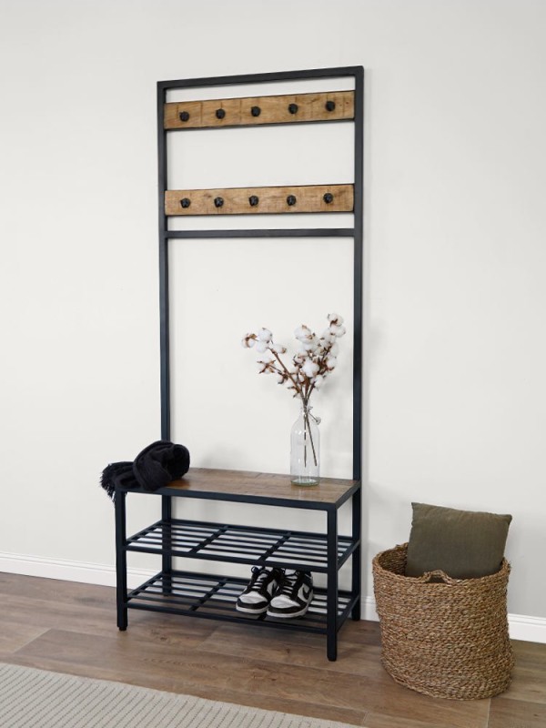 Eingangsmöbel Garderobe 10 Haken im Industriestil