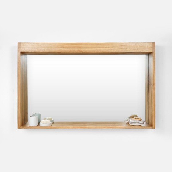 Rechteckiger Spiegel 120 cm Rahmen mit Lampen