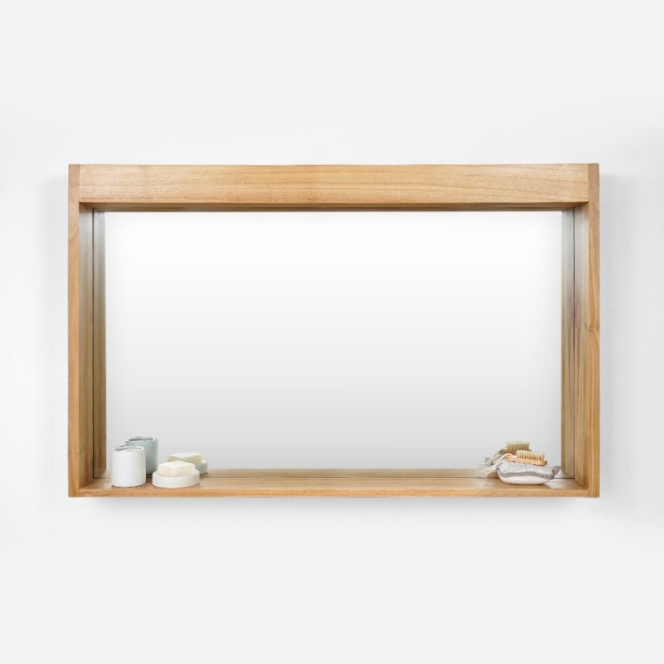 Rechteckiger Spiegel 120 cm Rahmen mit Lampen