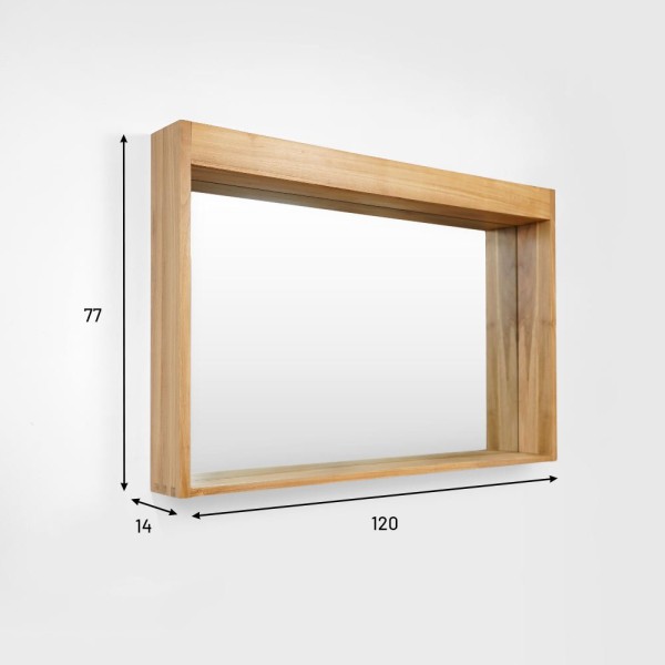 Rechteckiger Spiegel 120 cm Rahmen mit Lampen