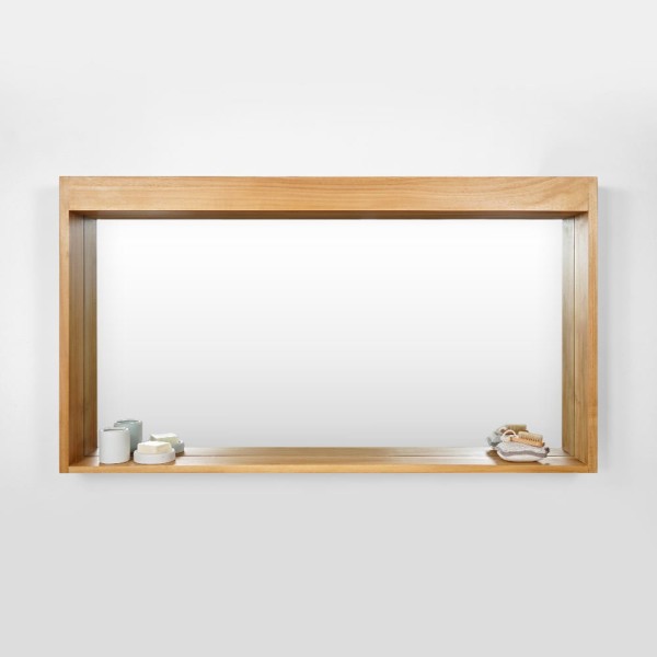 Rechteckiger Spiegel 140 cm Rahmen mit Lampen