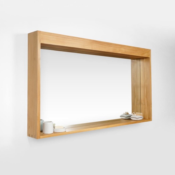 Rechteckiger Spiegel 140 cm Rahmen mit Lampen